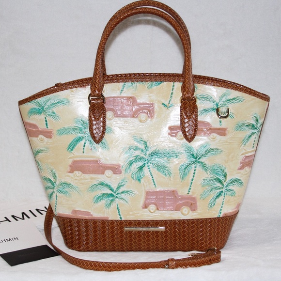 NWT BRAHMIN Jeanne Tote Bag Honey Brown Copa Cabana Leather Purse
